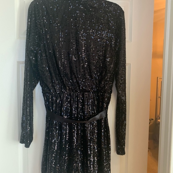 Venus black sequin tuxedo romper size L - Picture 4 of 4
